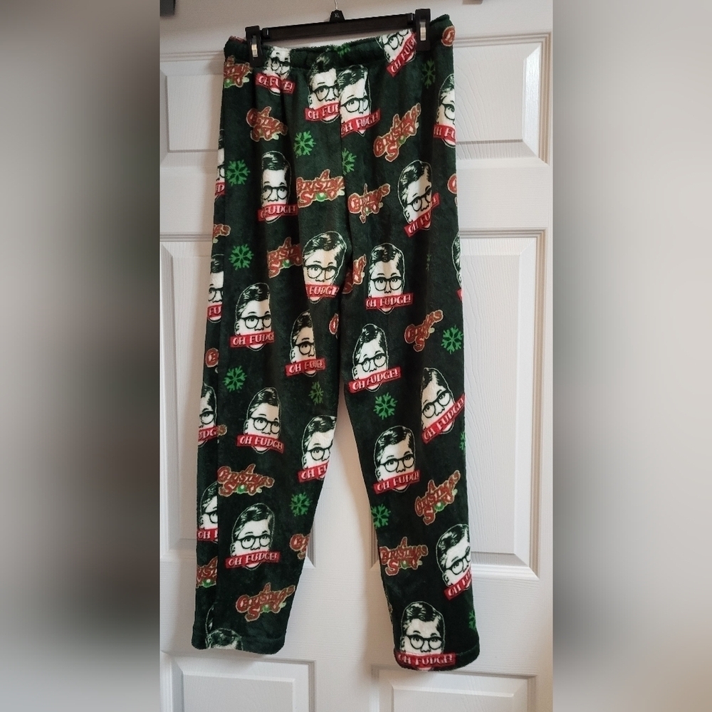 NWT A Christmas Story Unisex Green Fleece Pajama Pants Size L - Picture 6 of 6
